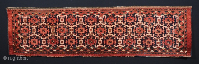 Antique Ersari Turkmen torba with kochak design.
www.knightsantiques.co.uk
Circa 1880.
Size: 4ft 11in x 1ft 4in (150 x 41cm)
Torba are shallow wall bags used mainly in tents or yurts for the storage of personal belongings,  ...