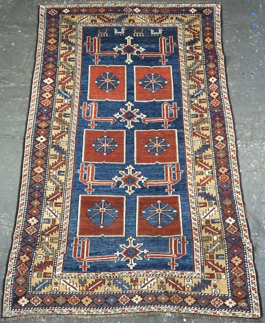 Antique Caucasian Kuba rug from the village of Karagashli which is just north of Perepedil.
www.knightsantiques.co.uk
Circa 1880.
Size: 5ft 11in x 3ft 7in (180 x 110cm).
The rug is a very well-drawn example of this  ...