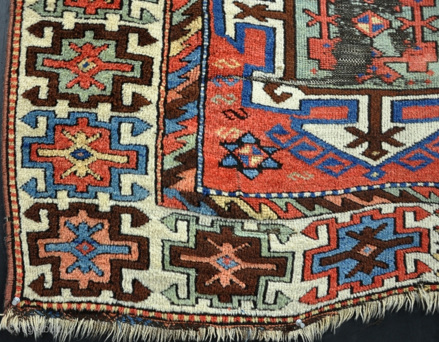 An exceptional East Anatolian Kurdish rug, very strong graphic quality, with good dyes and excellent wool. Some wear, dirty, but untouched and easily restored as all foundation is there with kilims top  ...