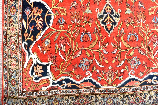 A top flight Halvai Bijar rug. With its velvet-like handle, intense dyes and masterful drawing, this piece exemplifies the weavings from the village of Halvai which is well known to have produced  ...