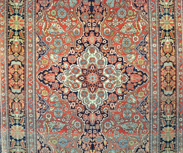 A fine Mohteshem Kashan rug. A good example of its type with the glowing all natural dyes and crisp drawing associated with rugs from the master weavers workshop. The border is particularly  ...