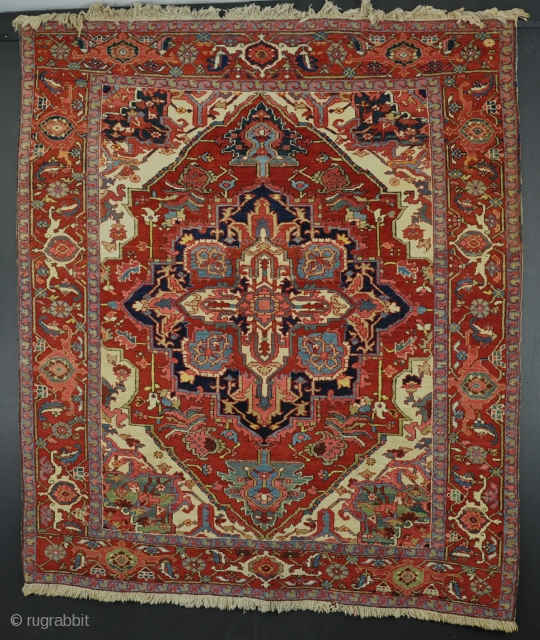 A good Heriz rug of unusual proportions in MINT condition. Thick pile alloevr, nor repairs. Circa 1900. 190x168 cm Check out www.haliden.com for more offerings on the UK's most active website. TRADE  ...