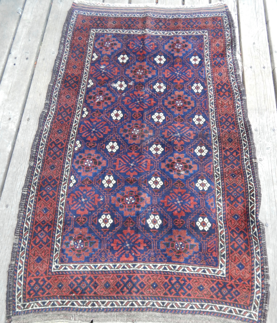 Mina Khaani Belouch Rug--19th century--All good colors, has some wear--  please contact me through my email address                ...