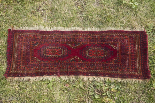 Teke Turkmen Torba 36 X 106 cm - border slightly reduced with fragile weft.                   