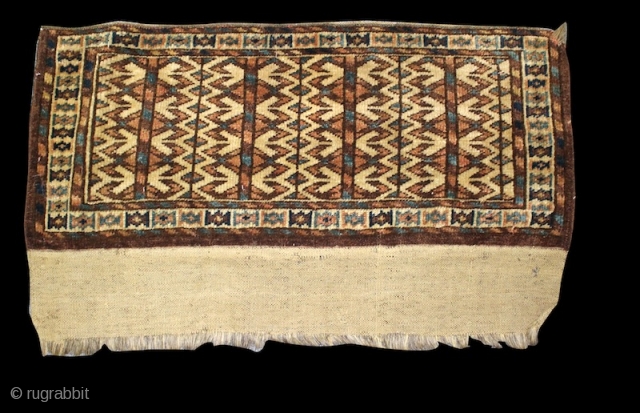 19th cent Turkmen Yamut torba, spectacular natural colours and very fine woven. Very unusual pattern, good condition.                