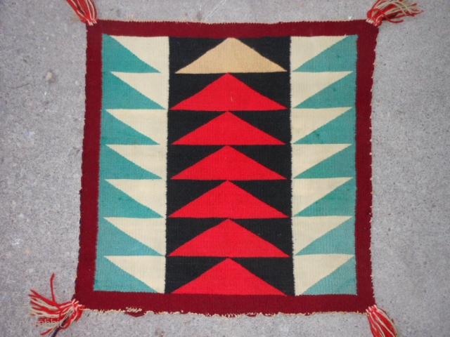 Navajo Germantown Sampler, early 20th century, 1-7 x 1-7 (.48 x .48), good condition, plus shipping.                 