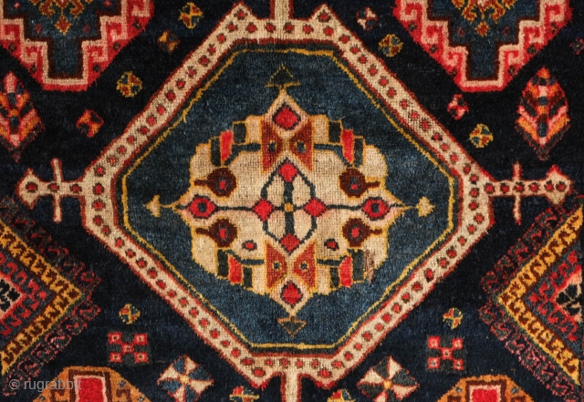 Lori Rug, Late 19th century. Pole medallion design in mostly saturated natural dyes. Very soft wool. In very good condition. The medallions bear dots all along the borders similar to those in  ...