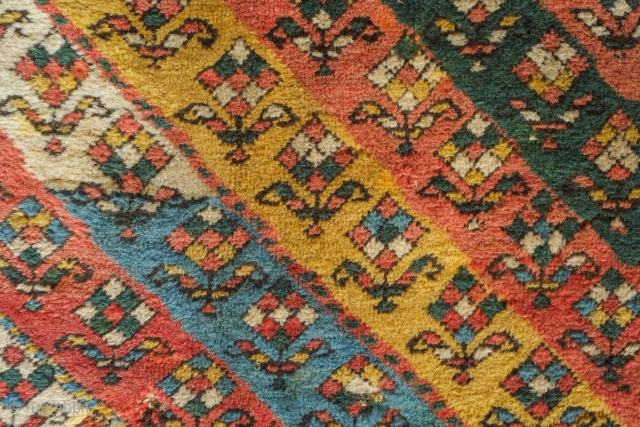 Genje rug, 3rd quarter of the 19th century.  Thick pile.  At least six colors. A couple of small holes and small spots here and there.  The rug is complete.  ...