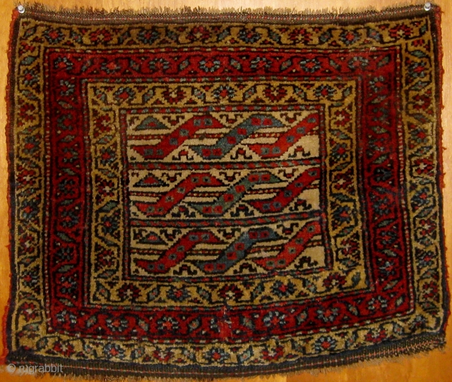 Antique Kurdish (Bidjar area of Persia) bag face or front, beautiful condition, full pile, natural  dyes.  18" by 22".  Last quarter of the nineteenth  century.  Please ask  ...