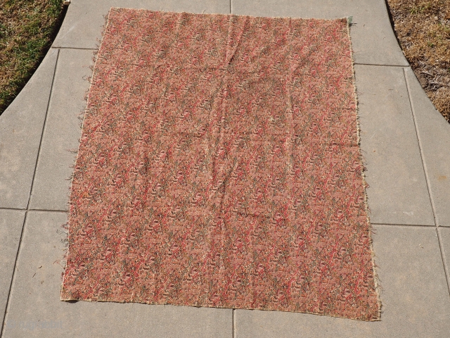 Persian (vs Kashmiri) Termeh .Late 19th early 20th century.Dimensions 35 x 44 inches (88 x112 cm )Condition good with minor hole(s)(see detail photo )No stains        