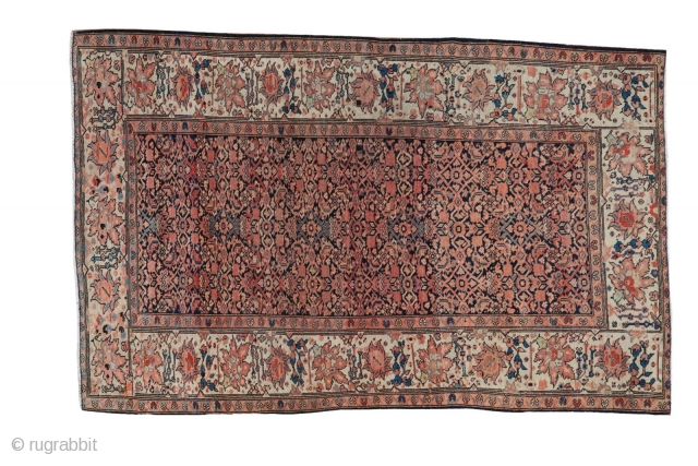 Farahan Sarouk, early 20th. In good shape, minor repair to split, light reduction to ends. 3'5" x 5'2". Contact for more info.           