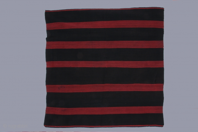 Bolivian woman's banded mantle, alpaca wool, 19th century, 42 x 44 inches(107 x 112cm) Excellent condition ( a few very small reweaves)           