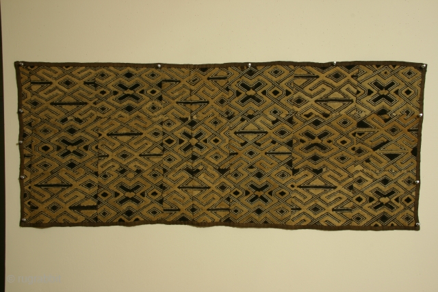 Africa, Kuba Kingdom, Showa region, Dem. Rep. of Congo,22 x 52 inches, mid 19th century. This panel is atypically large so may have been made as a skirt rather than the much  ...