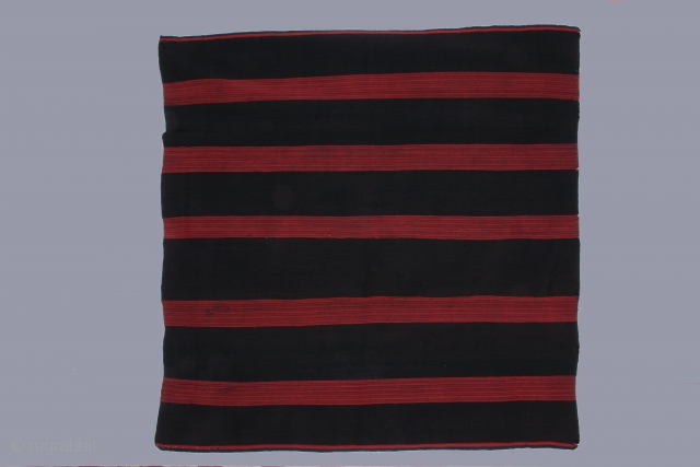 Bolivian woman's banded mantle, alpaca wool 42 x 44 inches, all natural dyes, 19th century.                  