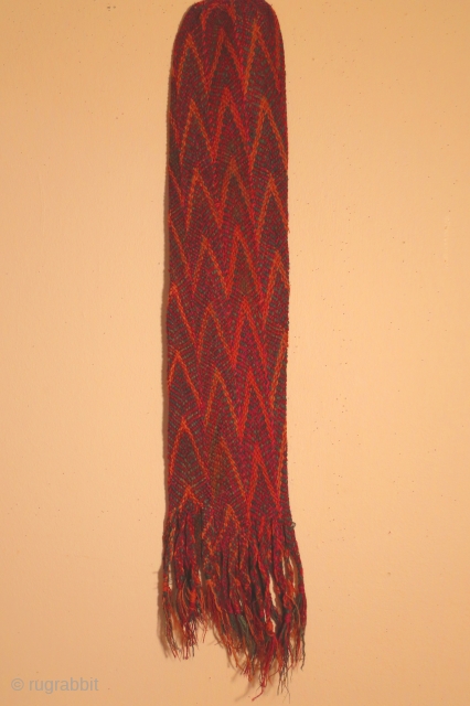 Pre-Columbian plaited quiver, early Seguas culture, Dept. of Arequipa, 6 x 32 inches. In excellent condition. A very striking pattern. I've not seen another Pre-Columbian quiver with such a design. It is  ...