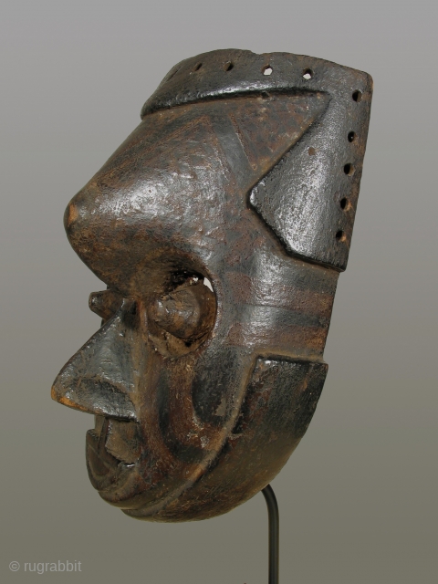 Kuba mask, Dem. Rep. Congo, wood and pigment, 10 inches high, circa 1900-1950, ex Sulaiman Diane col.                