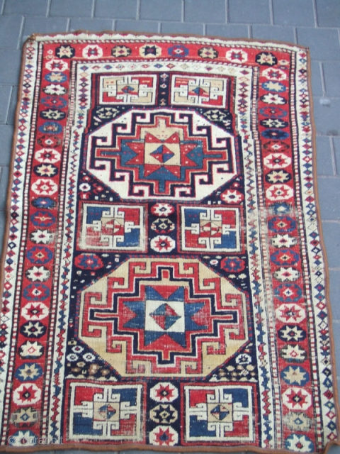 Caucasian rug fragment.Size:132x90-cm / 51.9x35.4-inches Good luck to all 
                       