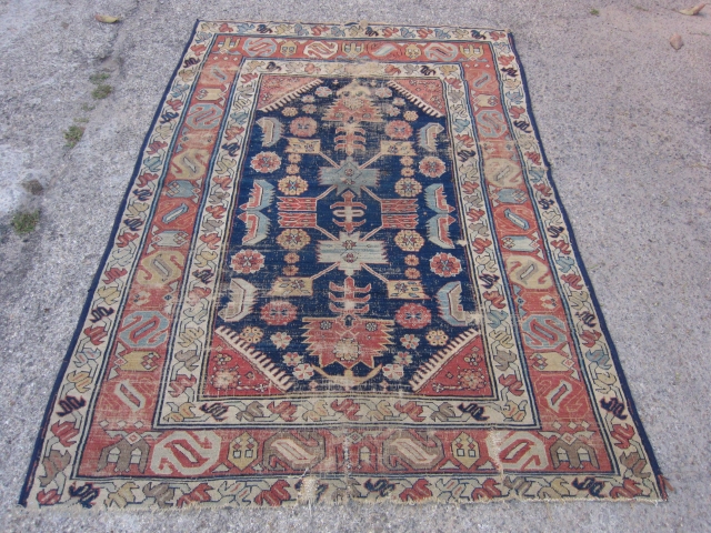 Caucasian Rug size:203x140-cm / 79.9x55.1-inches                            