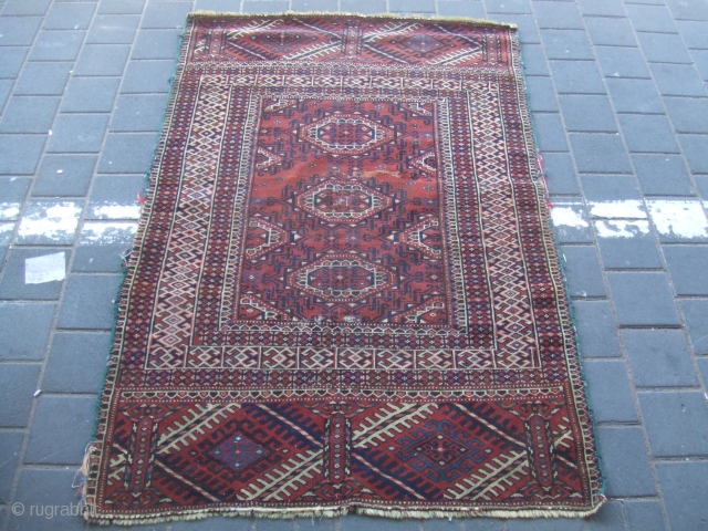 Antique turkoman size:147x98-cm Very uniqe design 
                          