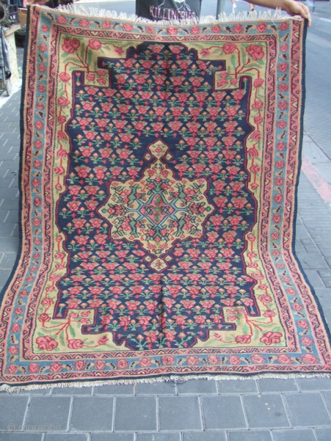 Beautiful Persian antique Senna rug kilim hand made The rug made of wool on cotton hand knotted 1900
Size:200x144-cm / 78.7x56.6-inches. The kilim has been fixed in some places(as you can see on  ...