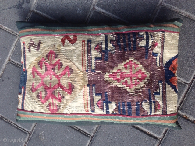 Anatolian Kilim fragment size:40x18-cm ask                            