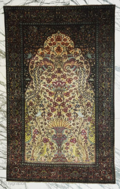 Antuique pure silk Kashan rug.
perfect condition

P.O.R                           