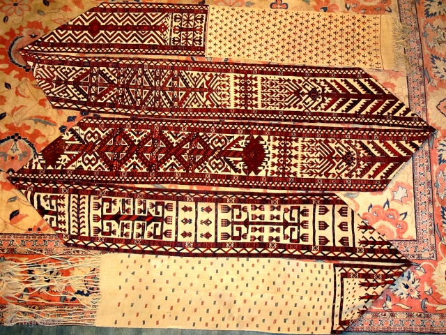 Fine quality antique antique Turkmen tent band

1300x46cm 

P.O.R

                         