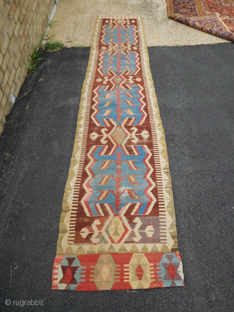 Anatolian Kilim 
some condition issues as imaged 
 2'1'' x 10'6''                      