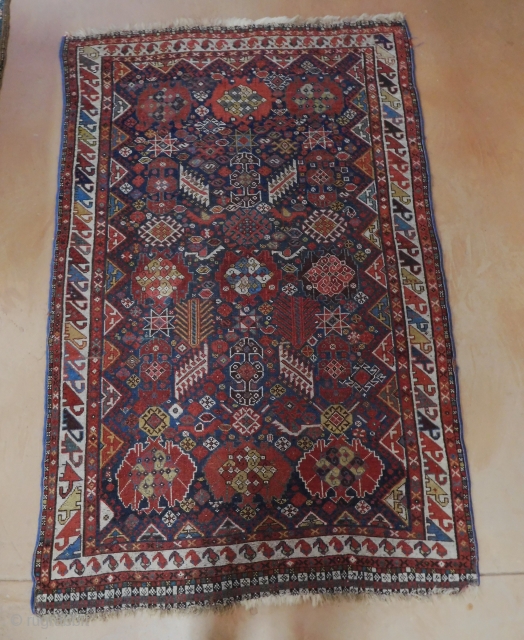 3.10 SW Persian Khamseh rug 
19th century 
needs cleaning selling as found                     