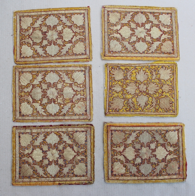 Group of six cloth for pillow decorations from Lampung/ Palembang, Sumatera Indonesia. Size 22cm x 15cm. 19th Century. good condition.             