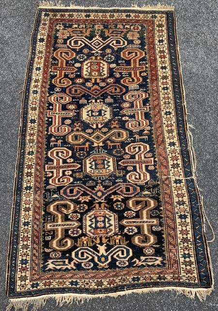 c1890s CAUCASIAN / PEREPEDIL rug….approx 2.6 x4.6….
Checks drawn on U.S. banks preferred….Questions???…. 207 967 3357 (landline)…
Thanks to RR for providing this site….Thanks, Ed Briggs         