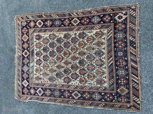 c.1880 Antique Shirvan rug…..approx 3’ x 4’…..has interesting ewers in field….
Checks drawn on U.S. banks preferred…..
Thanks again to RR…..from beautiful Cape Porpoise, Ed Briggs         