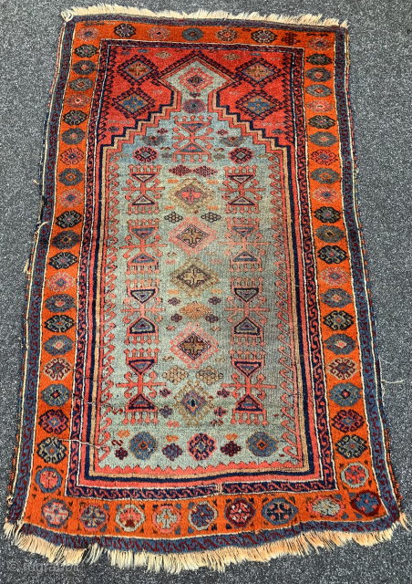 c.1890s Turkish prayer rug / Gazientep……approx 2.10 x 4.10…..edges need attention…..checks drawn on U.S. banks preferred…..
As always, thanks to RR for providing this site….Ed Briggs        