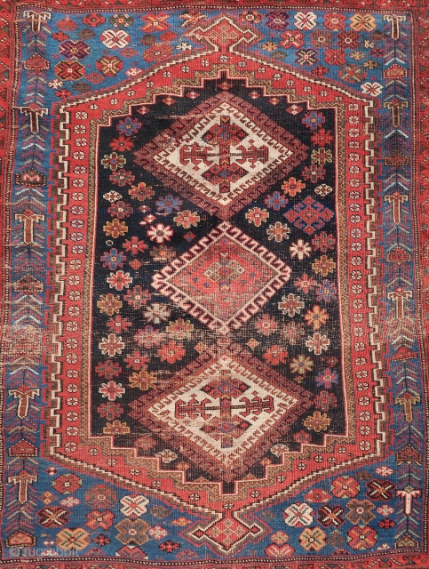 Sout Persian Tribal, Afshar ? , wool on wool, cleaned and washed,ca; 150 cm x 130 cm. 
               