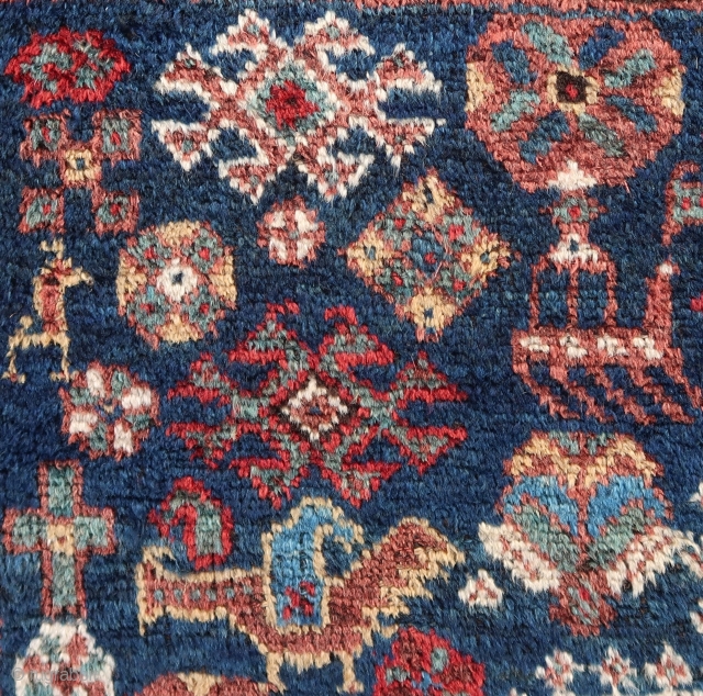 South persian tribal, wool on wool, some goathair, cleaned,good colors, washed, full piled, and ca 162 cm x 198 cm.
Afshar region ? , Two medallions and a pleasant crowded field with all  ...