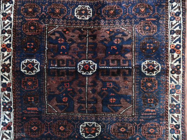 Large Baluch bag face.   wool on wool, ca;  92 x 82 cm.    clean.  old / antique.          