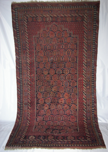 Ghashgai ? Afshar ? ,a whole lotta Boteh and two Turtles. Wool on wool. ca, 335 cm x 170 cm. Low pile.  ( Some repairs.)       