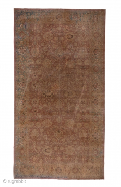 Lahore Carpet

9.6 x 17.8
2.92 x 5.42

This northern Indian city carpet follows the designs of the 17th century Indo-Isfahans  with an in-and-out palmette design, here on a rust-brown field with details in  ...