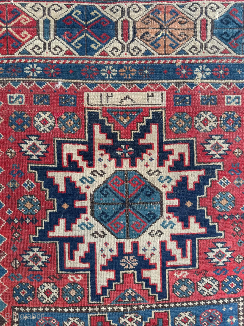 Caucasian Lezghi Shirvan İt Has Dated 1865 , size 95 x 150 cm. Please send me directly mail. 
emreaydin10@icloud.com              