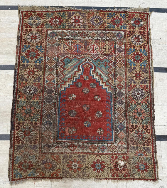 Anatolian Mudjur Prayer Rug Circa 1850s, size 125x150 cm. Please send me directly mail. 
emreaydin10@icloud.com
0090+ 544 374 10 98              