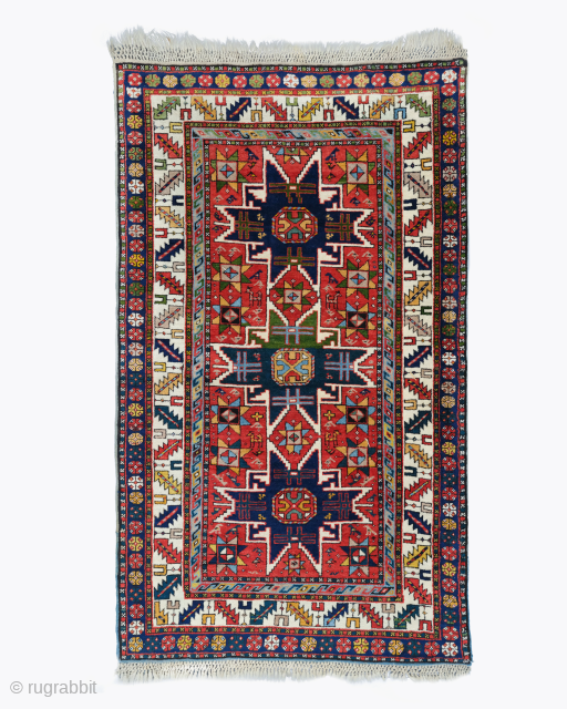 Middle of the 19th Century Shirvan Lezgi Rug
Good condition, original finishes all around.

Size : 107 x 178 cm
please send me directly mail. emreaydin10@icloud.com          