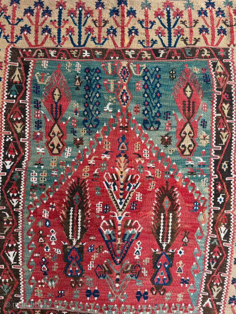 Erzurum Prayer Kelim Circa 1840s, Size 135x165 cm. Please send me directly mail. 
emreaydin10@icloud.com 
0090+ 544 374 10 98              