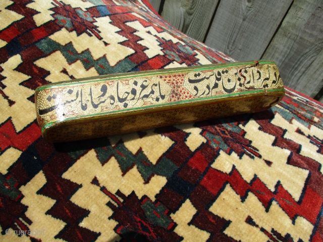Qajar period (ca.1830-40) papier-mache lacquered Qalamdan                           