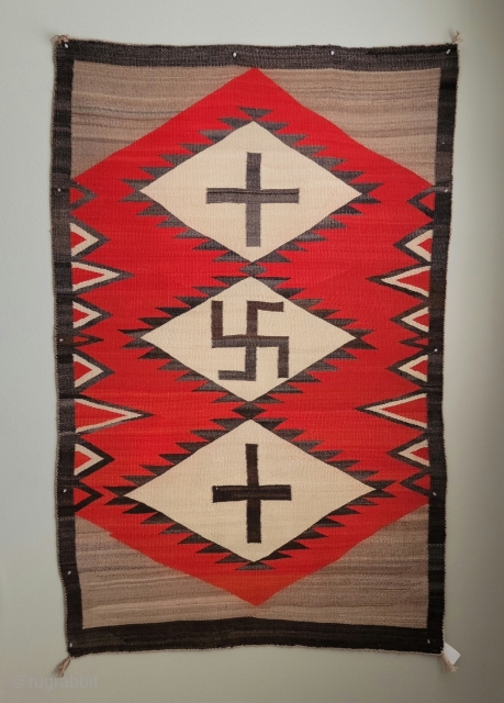 Early Navajo rug, circa 1910, 53' x 81', in very good condition. For more info email me at ev.rugcollector@gmail.com.              