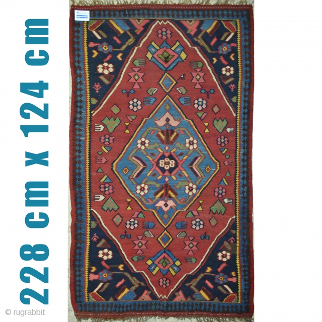 Antique Kurdish Klim with wool warp                           