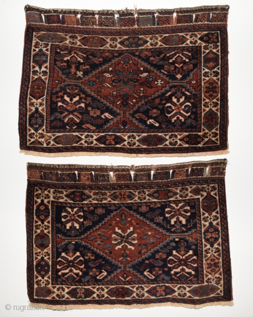 Late 19th century Afshar saddle bag set. 80cm x 55cm (each piece)                     