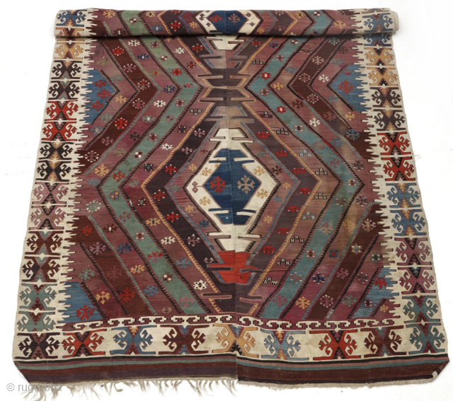 Early 1900’s Anatolian kilim. Complete and undamaged. Measures 460cm x 173cm                      