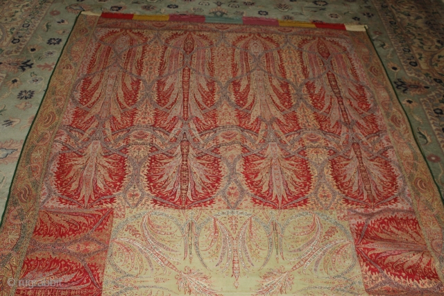 antique kashmiri long  shawl                            