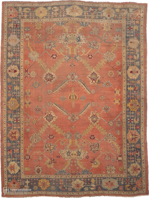 Antique Turkish Oushak Rug
Turkey ca. 1900
14'6" x 10'8" (443 x 326 cm)
FJ Hakimian Reference #04106
                  