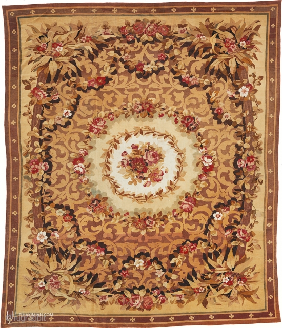 Antique French Aubusson Rug
France ca. 1850
15'4" x 12'8" (468 x 387 cm)
FJ Hakimian Reference #02429
                  